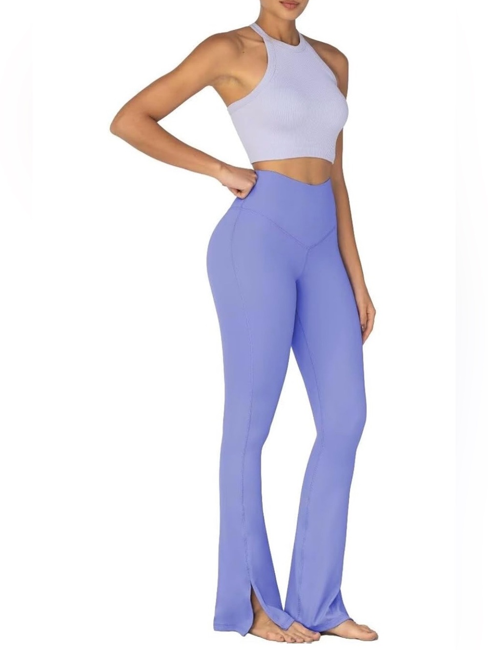 High-Waist Lilac Flare Leggings